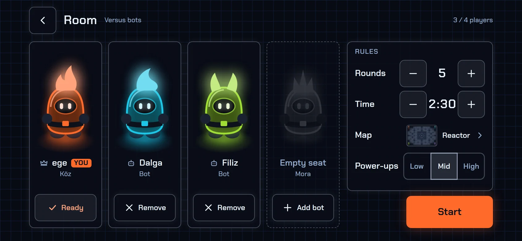 Room versus bots